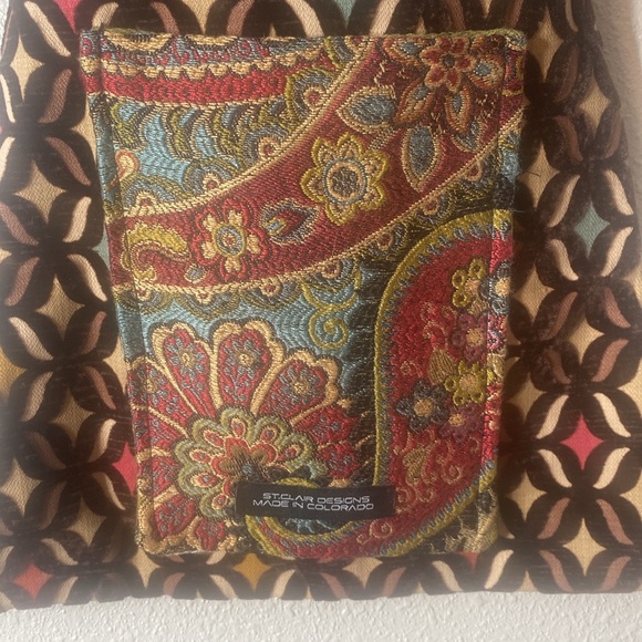 ST. CLAIR DESIGNS Black and Red Crossbody Bag with Intricate Pattern Boho - Picture 3 of 6